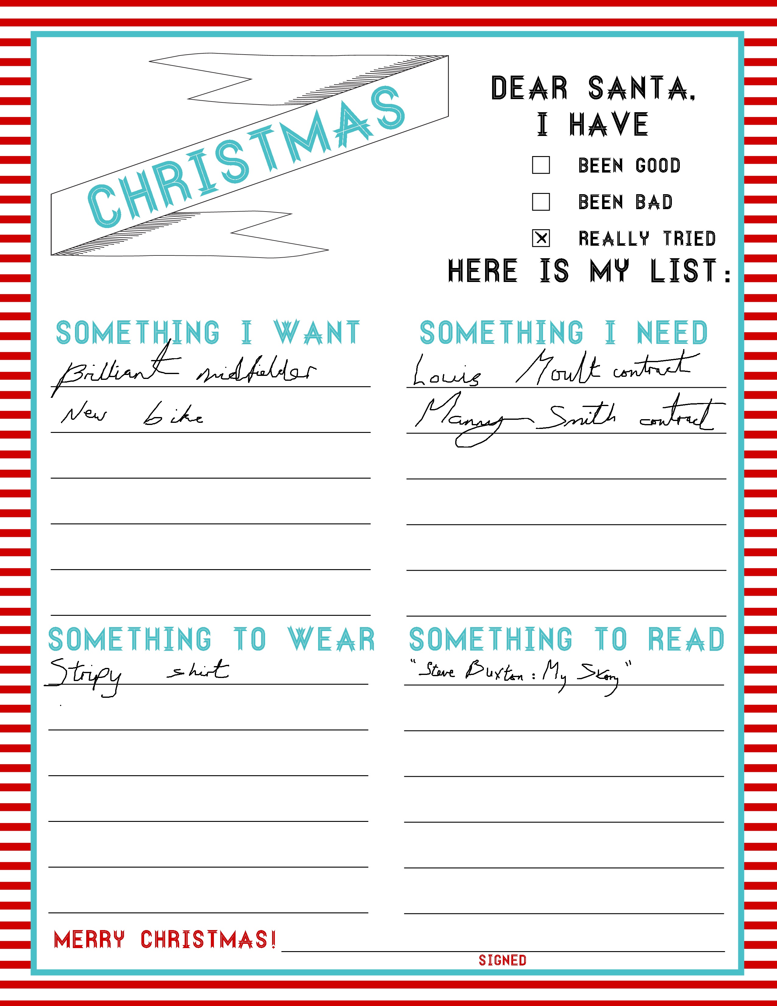 My Alternative Christmas List